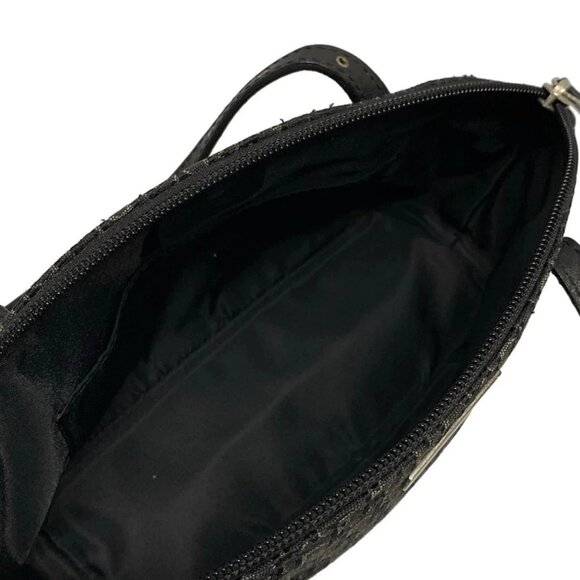 Auth DIOR/ChristianDior Trotteur - Black Gray Jacquard Leather Handbag - Picture 13 of 16